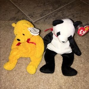 Ty Beanie Babies Poopsie and Fortune Bears